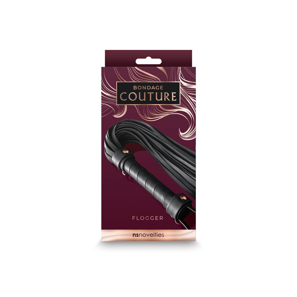 Bondage Couture Flogger Black | 657447104589 | Discreet Personal Wellness