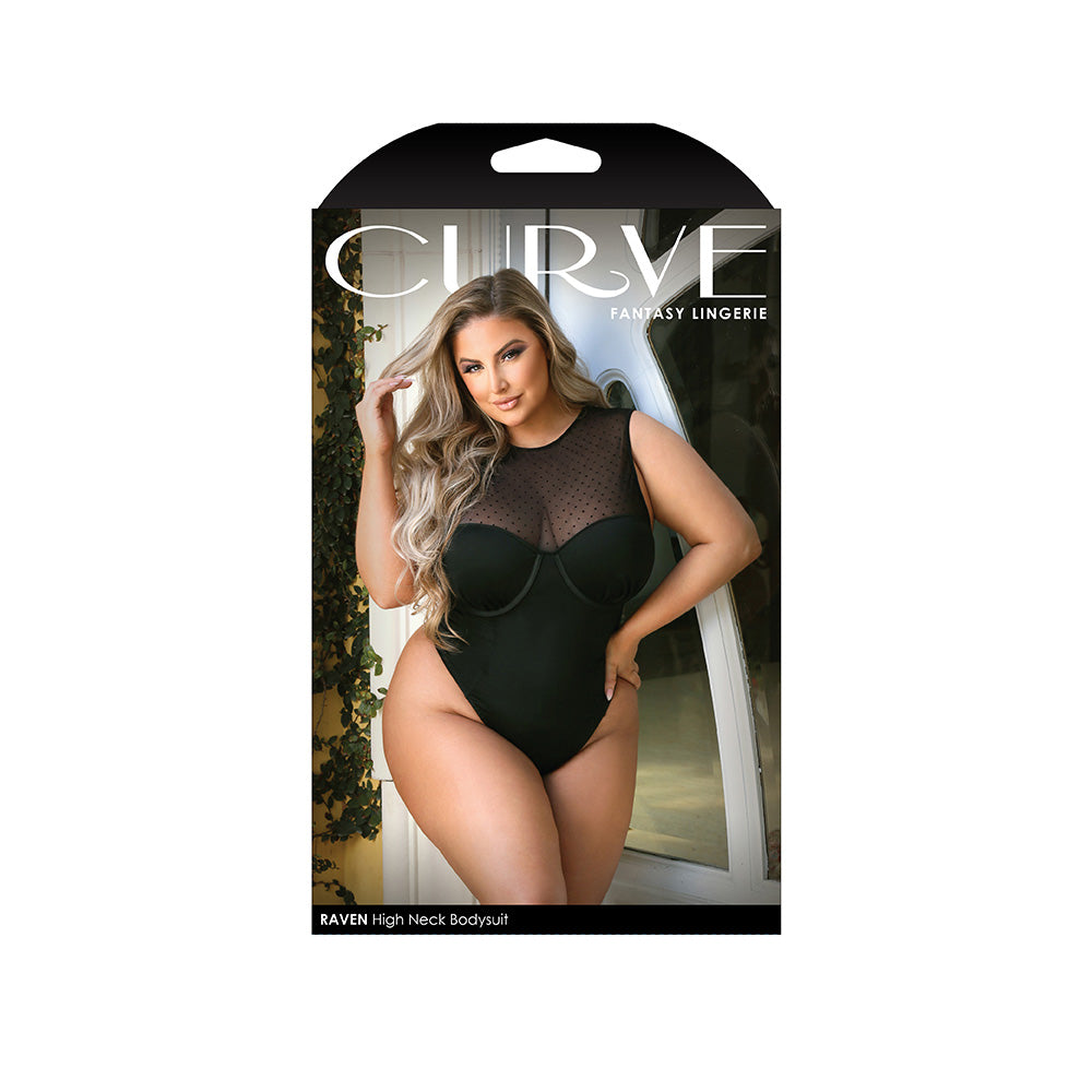 Raven High Neck Bodysuit 1X/2X | 657447300783 | Discreet Personal Wellness