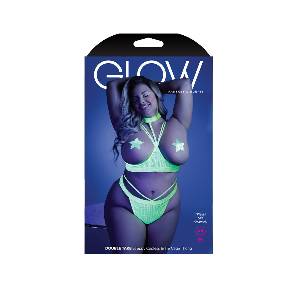 Double Take Cupless Bra & Cage Thong Queen Size | 657447304996 | Discreet Personal Wellness
