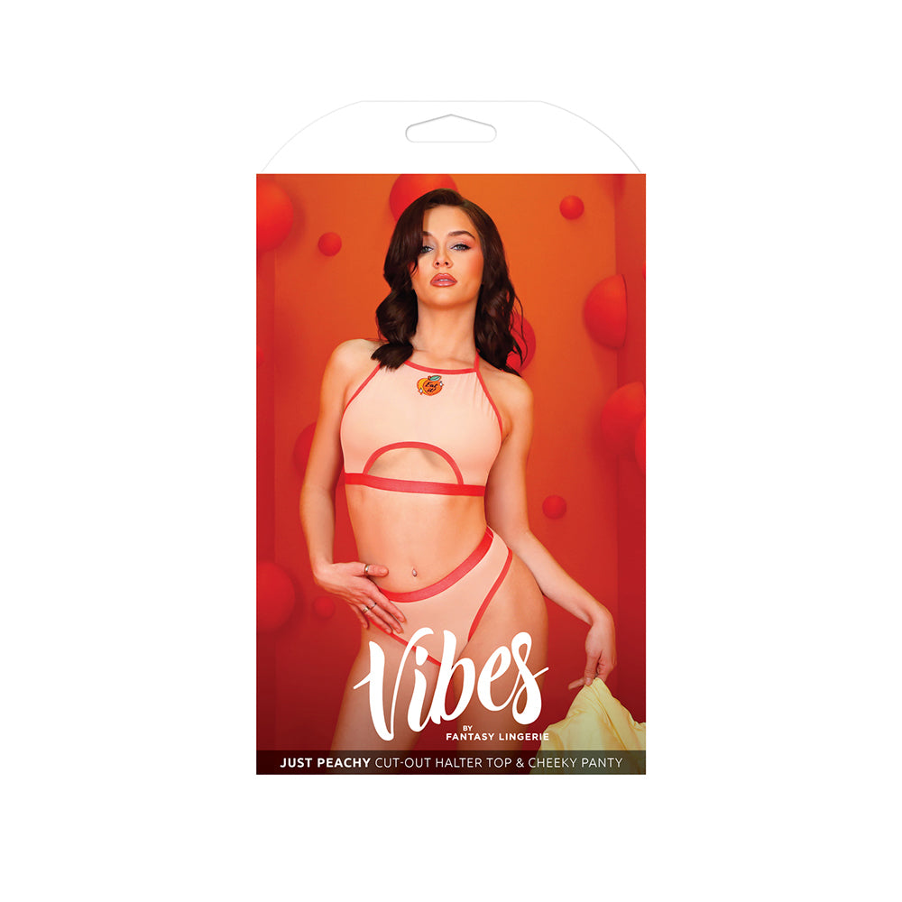 Just Peachy Halter Top & Cheeky Panty S/M | 657447306129 | Discreet Personal Wellness