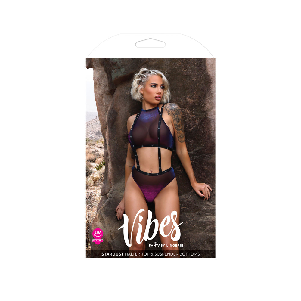 Stardust Halter Top & Suspender Bottoms M/L | 657447310744 | Discreet Personal Wellness