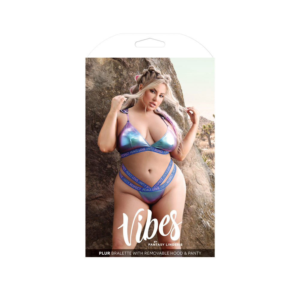Plur Bralette With Removable Hood & Panty Queen Size | 657447310805 | Discreet Personal Wellness