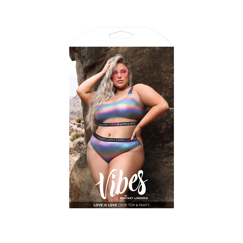 Love Is Love Crop Top & Panty Queen Size | 657447310898 | Discreet Personal Wellness