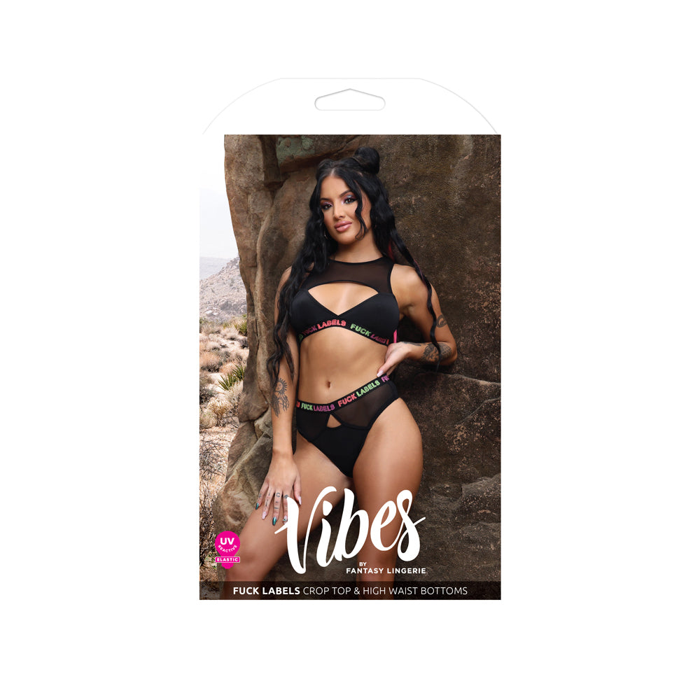 fun Labels Crop Top & High Waist Bottoms L/Xl | 657447310928 | Discreet Personal Wellness