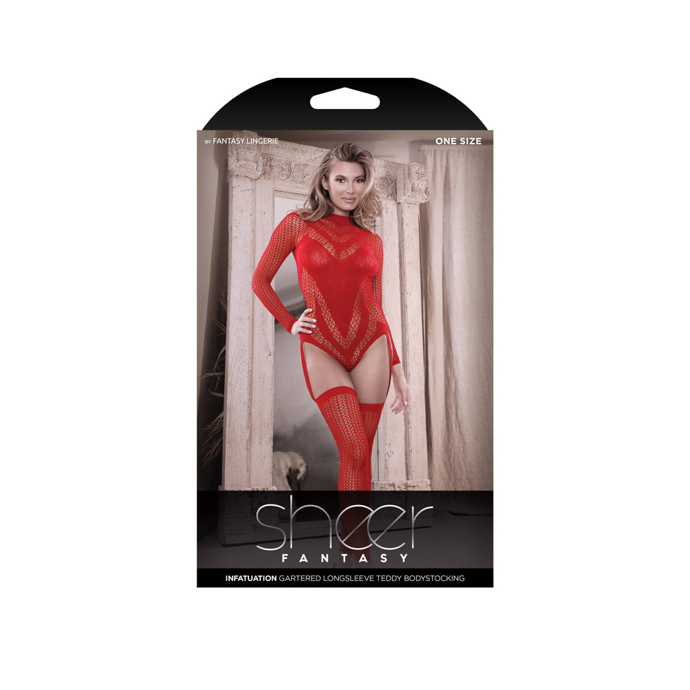 Infatuation Open Back Long Sleeve Teddy Bodystocking | 657447312823 | Discreet Personal Wellness