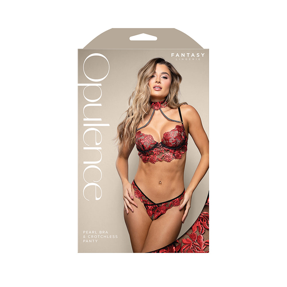 Pearl Bra & Crotchless Panty L/Xl | 657447322082 | Discreet Personal Wellness