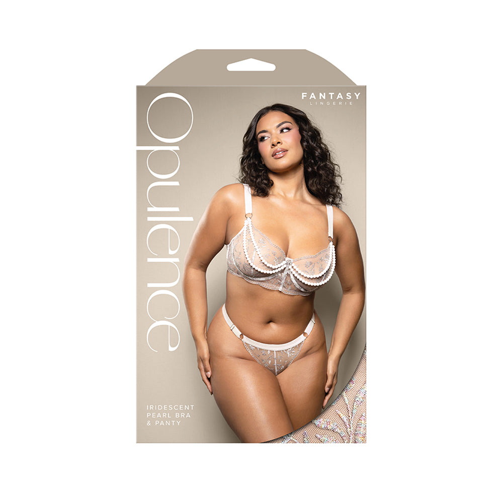 Iridescent Pearl Bra & Panty Queen Size | 657447322174 | Discreet Personal Wellness