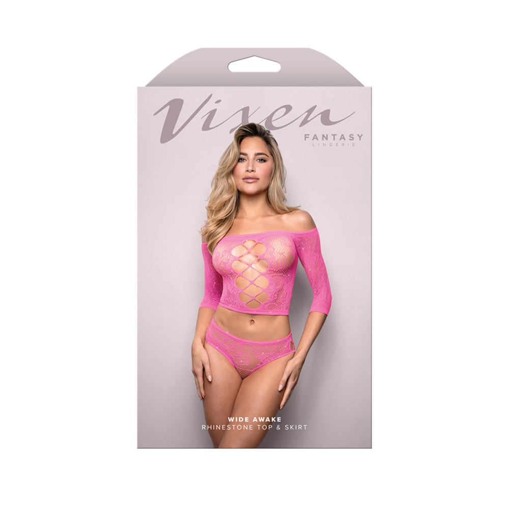 Wide Awake Rhinestone Top & Panty One Size | 657447323003 | Discreet Personal Wellness