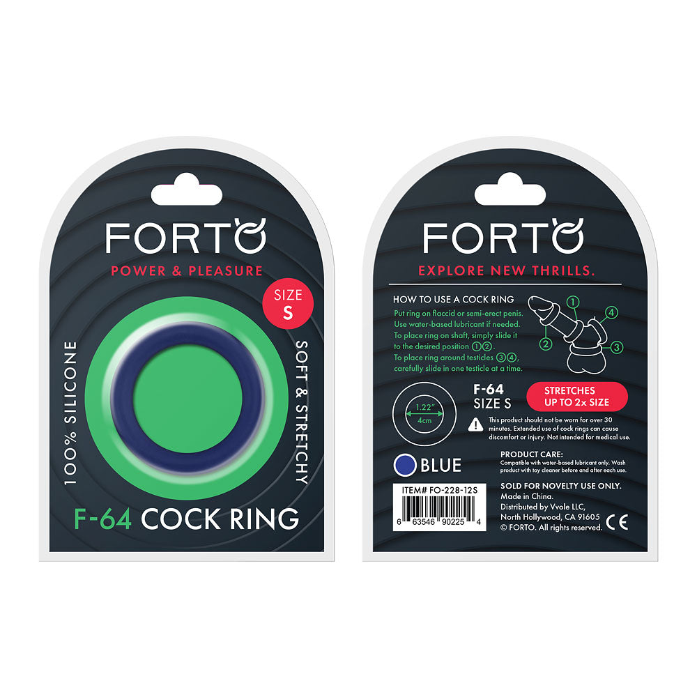 F-64: 40Mm 100% Silicone Ring Wide Small Blue | 663546902254 | Discreet Personal Wellness