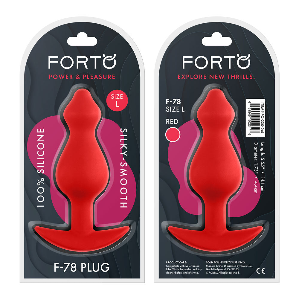 F-78: Pointee 100% Silicone Plug Large Red | 663546902346 | Discreet Personal Wellness