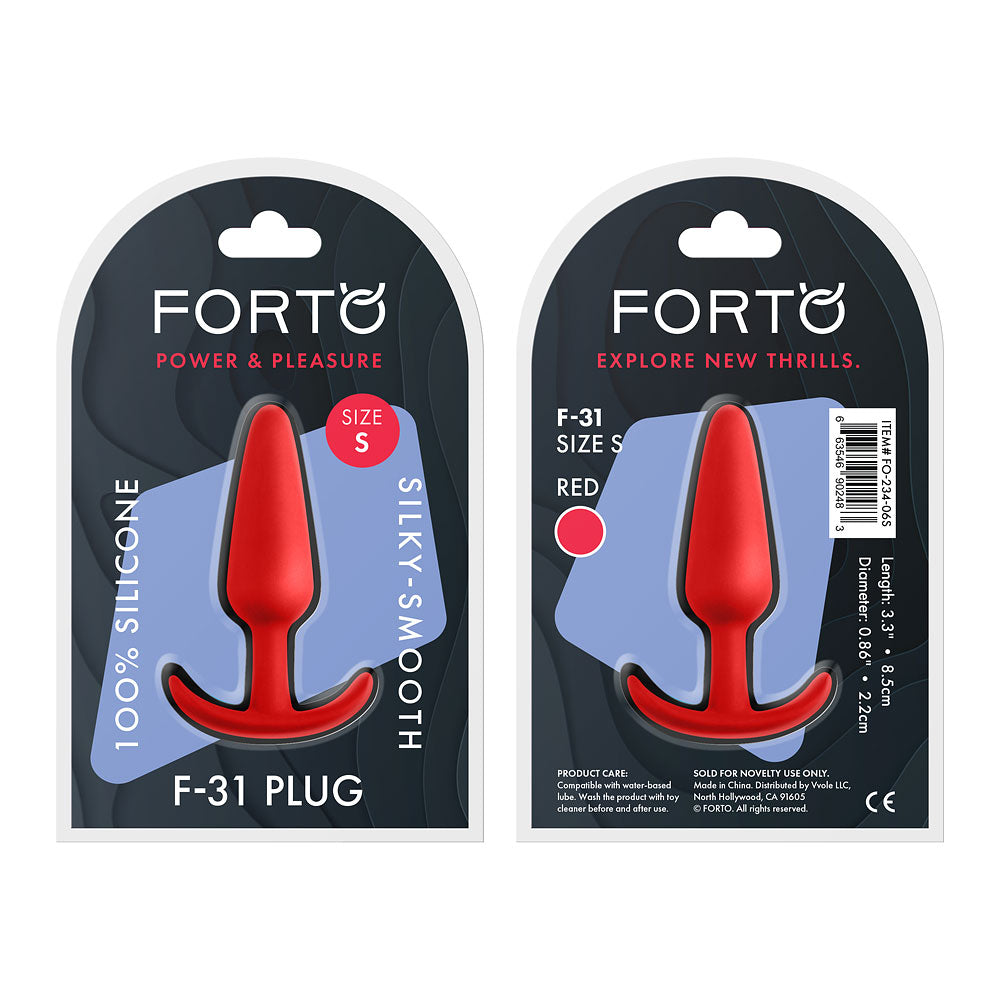 F-31: 100% Silicone Plug Small Red | 663546902483 | Discreet Personal Wellness