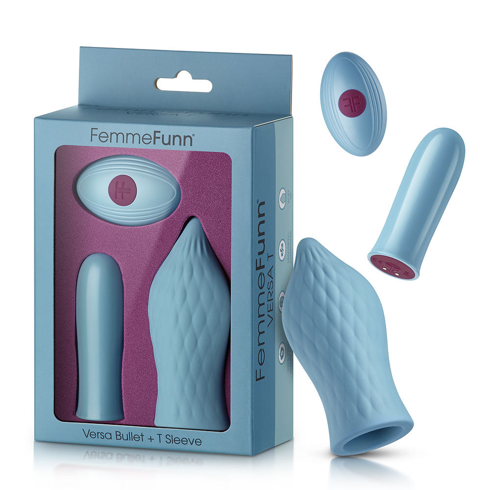 Versa Bullet + T Sleeve Light Blue | 663546903558 | Discreet Personal Wellness