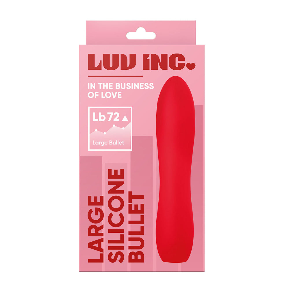 Luv Inc Large Silicone Bullet Vibrator - Red | 663546904272 | Discreet Personal Wellness