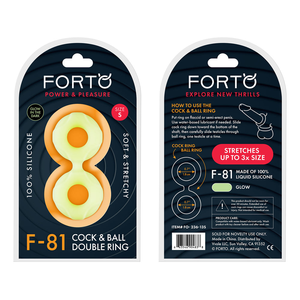 F-81: Double Ring Liquid Silicone 44Mm Glow | 663546904838 | Discreet Personal Wellness