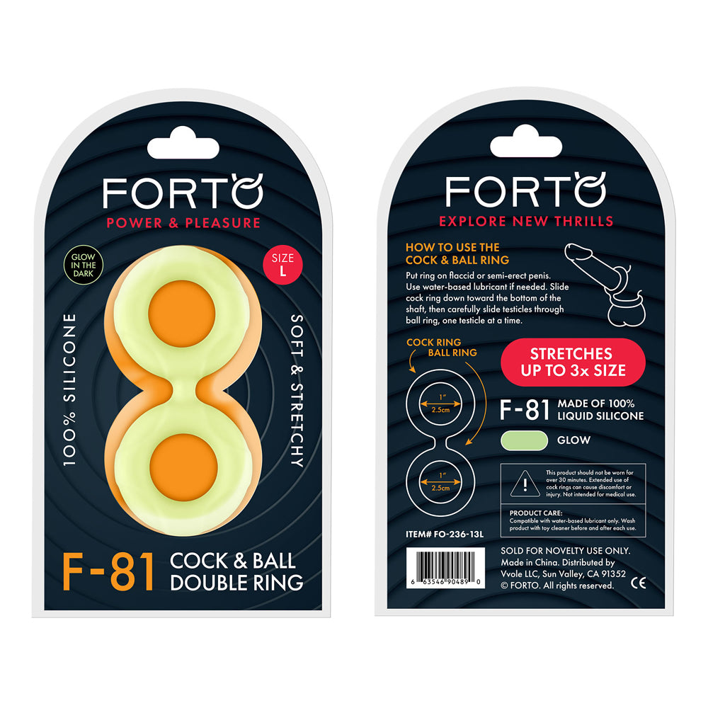 F-81: Double Ring Liquid Silicone 51Mm Glow | 663546904890 | Discreet Personal Wellness