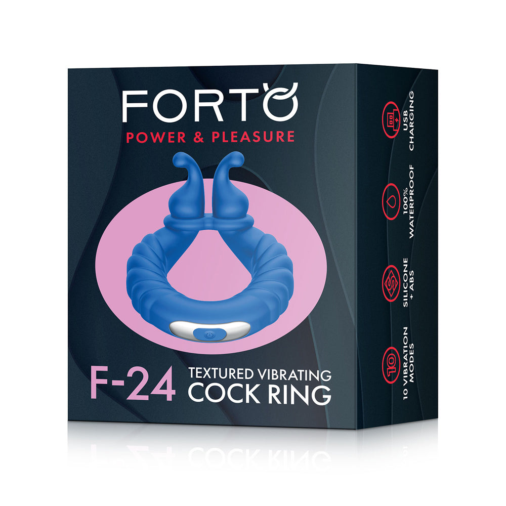 F-24: Textured Vibrating Penisring Blue | 663546905224 | Discreet Personal Wellness