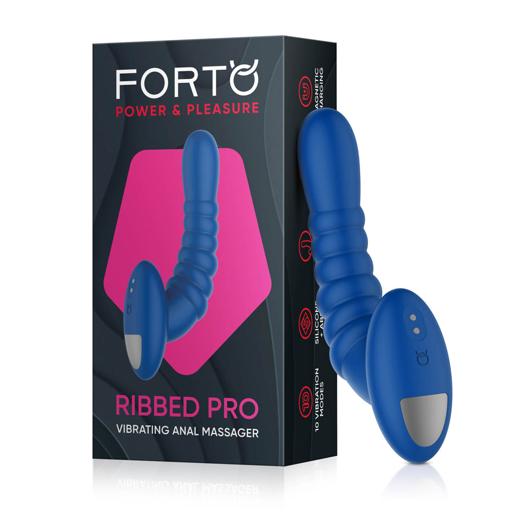 Ribbed Pro Vibrating Massager Blue | 663546906207 | Discreet Personal Wellness