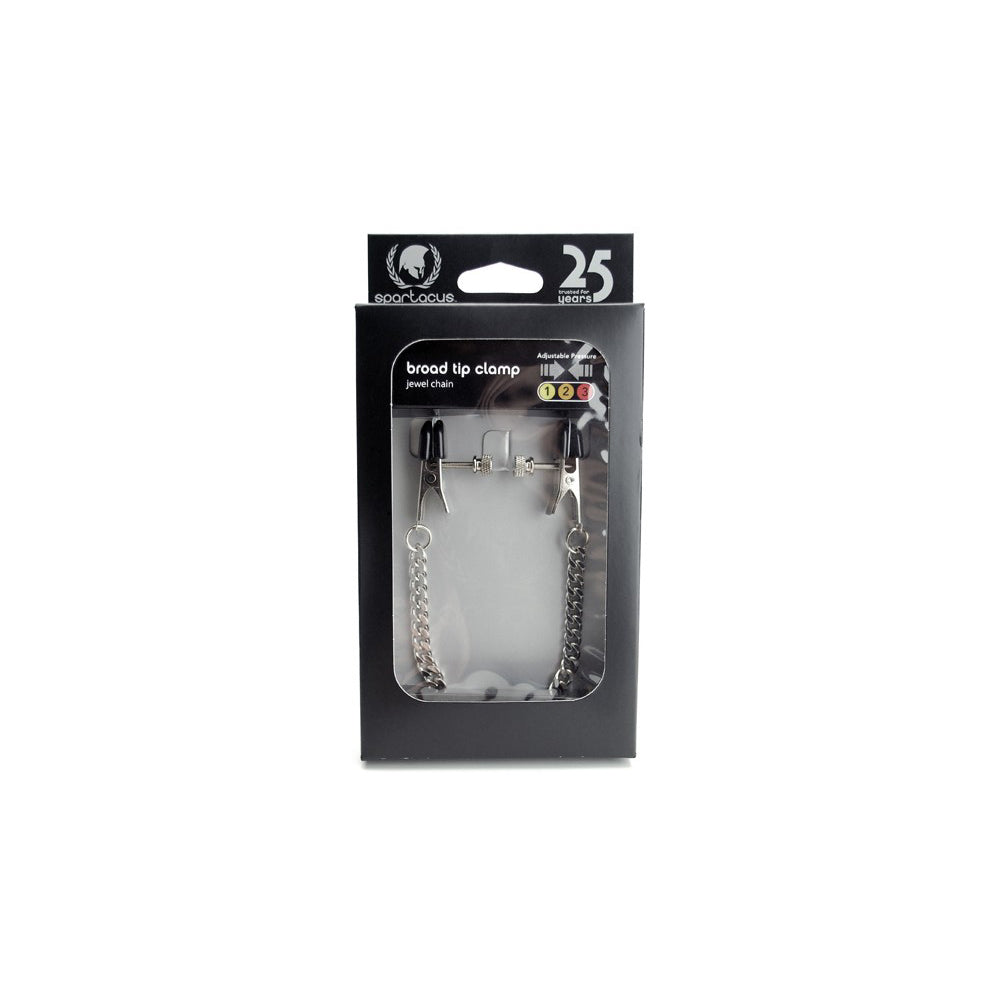 Broad Tip Clamp & Jewel Chain - Adj. | 669729200018 | Discreet Personal Wellness