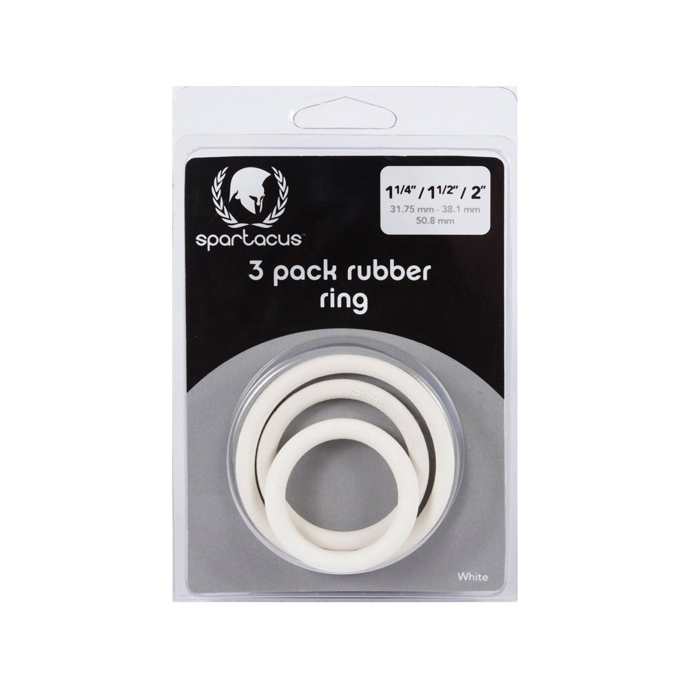 Rubber C-Ring Set 1.25 1.5 2''- White | 669729410097 | Discreet Personal Wellness