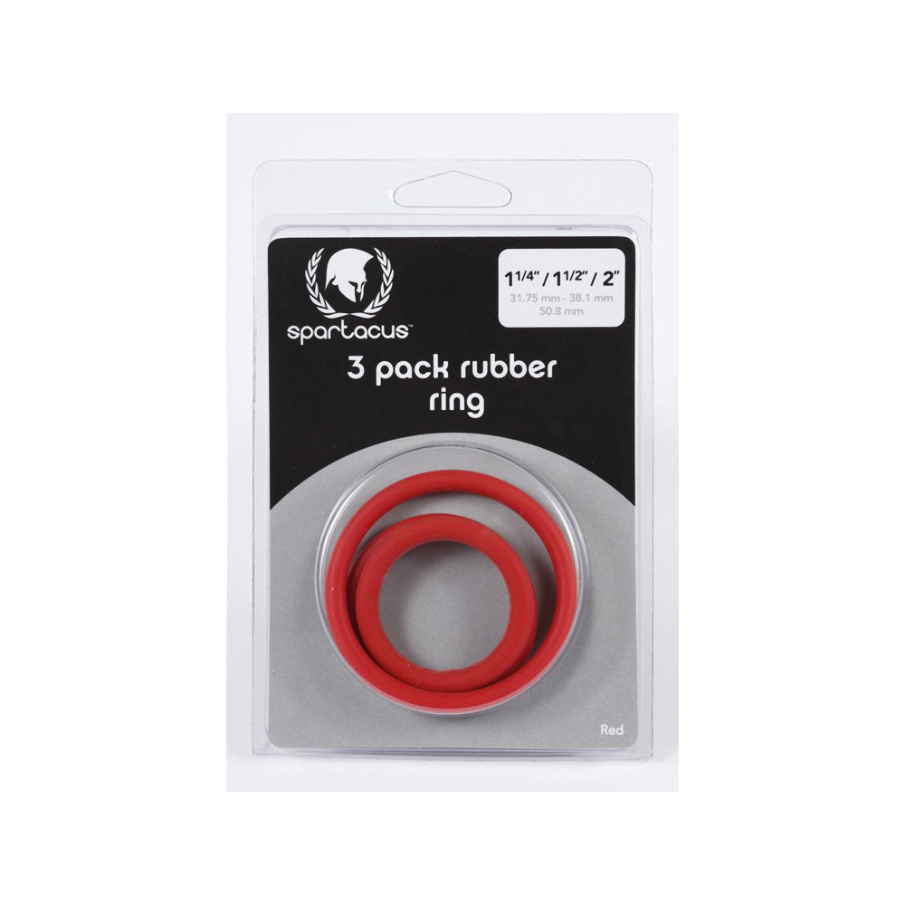 Rubber C-Ring Set 1.25 1.5 2" - Red | 669729410394 | Discreet Personal Wellness