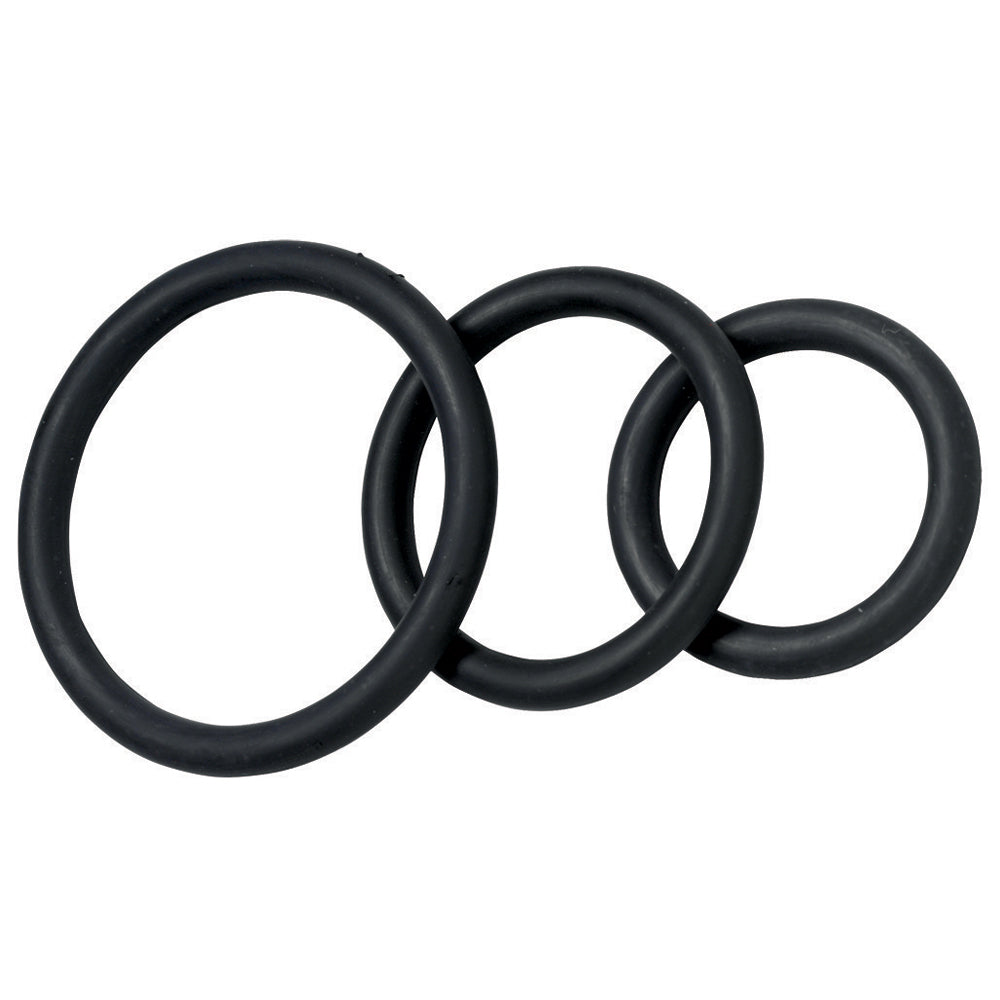 Nitrile C-Ring Set 1.25 1.5 2'' - Black | 669729410547 | Discreet Personal Wellness