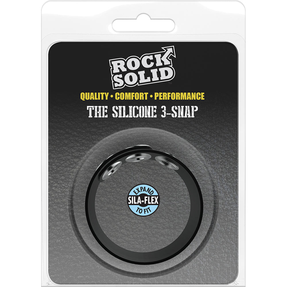 Rock Solid Silicone 3 Snap Black | 6768903842113 | Discreet Personal Wellness