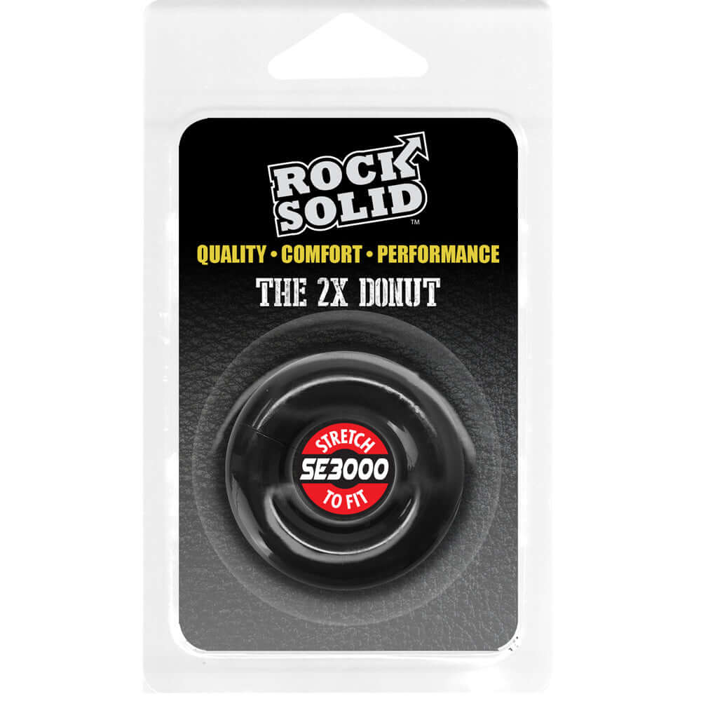Rock Solid Donut 2X Black | 6768903842205 | Discreet Personal Wellness