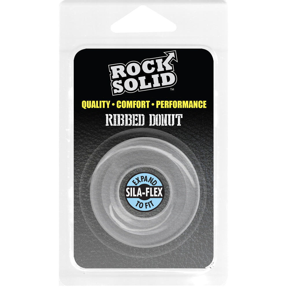 Rock Solid Ribbed Donut Translucent | 6768903846715 | Discreet Personal Wellness