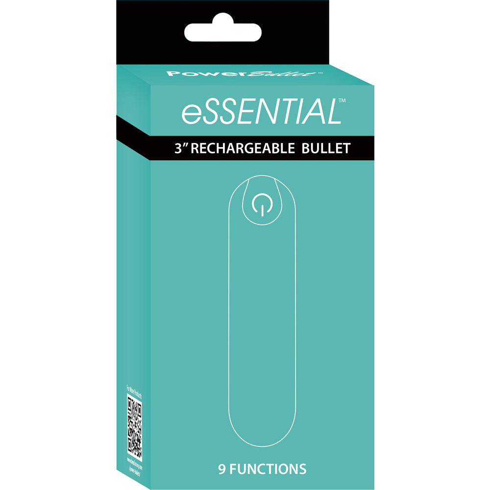 Powerbullet Essential 3'' Bullet With Case 9 Function Teal | 677613571939 | Discreet Personal Wellness