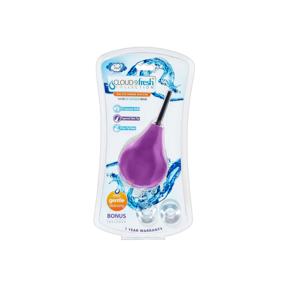 Cloud 9 Fresh + Deluxe Anal Soft Tip Enema Douche 7.6 oz. & Penis Rings | 685239852653 | Discreet Personal Wellness