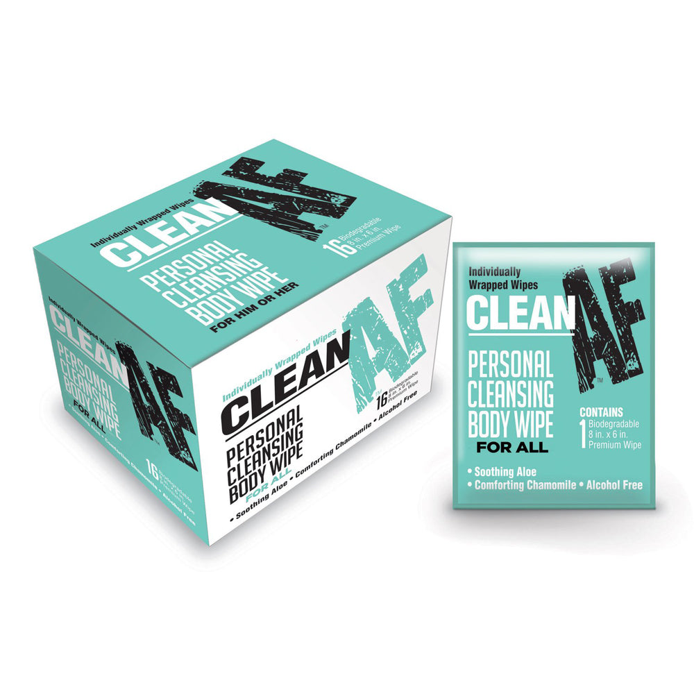 Clean Af Wipes Box Of 16 | 685634102766 | Discreet Personal Wellness