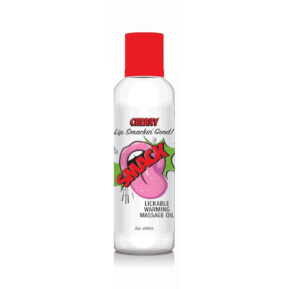 Smack Lickable Massage Oil Cherry 2 oz. | 685634111454 | Discreet Personal Wellness