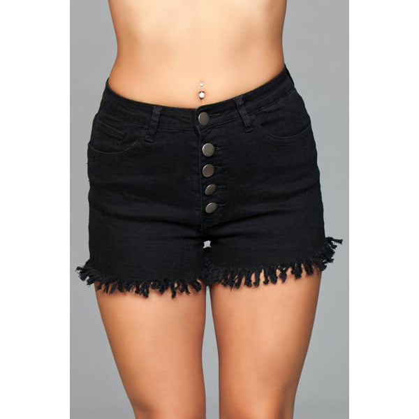 High Waisted Denim Shorts Black Medium | 688977498992 | Discreet Personal Wellness