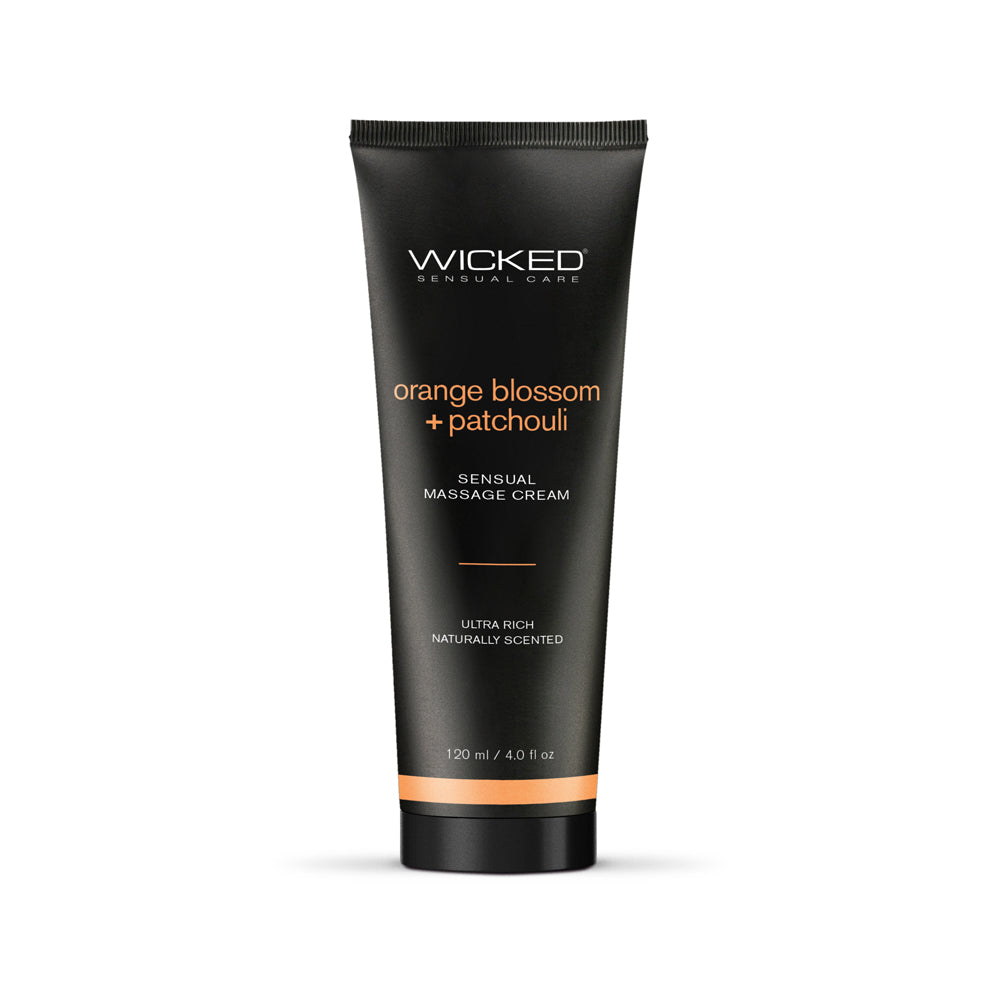 Wicked Orange Blossom & Patchouli Massage Cream 4 oz. | 713079909340 | Discreet Personal Wellness