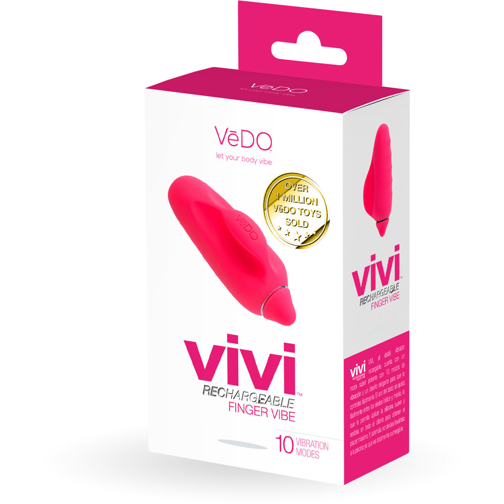 Vivi Rechargeable Finger Vibe Foxy Pink | 716053727725 | Discreet Personal Wellness