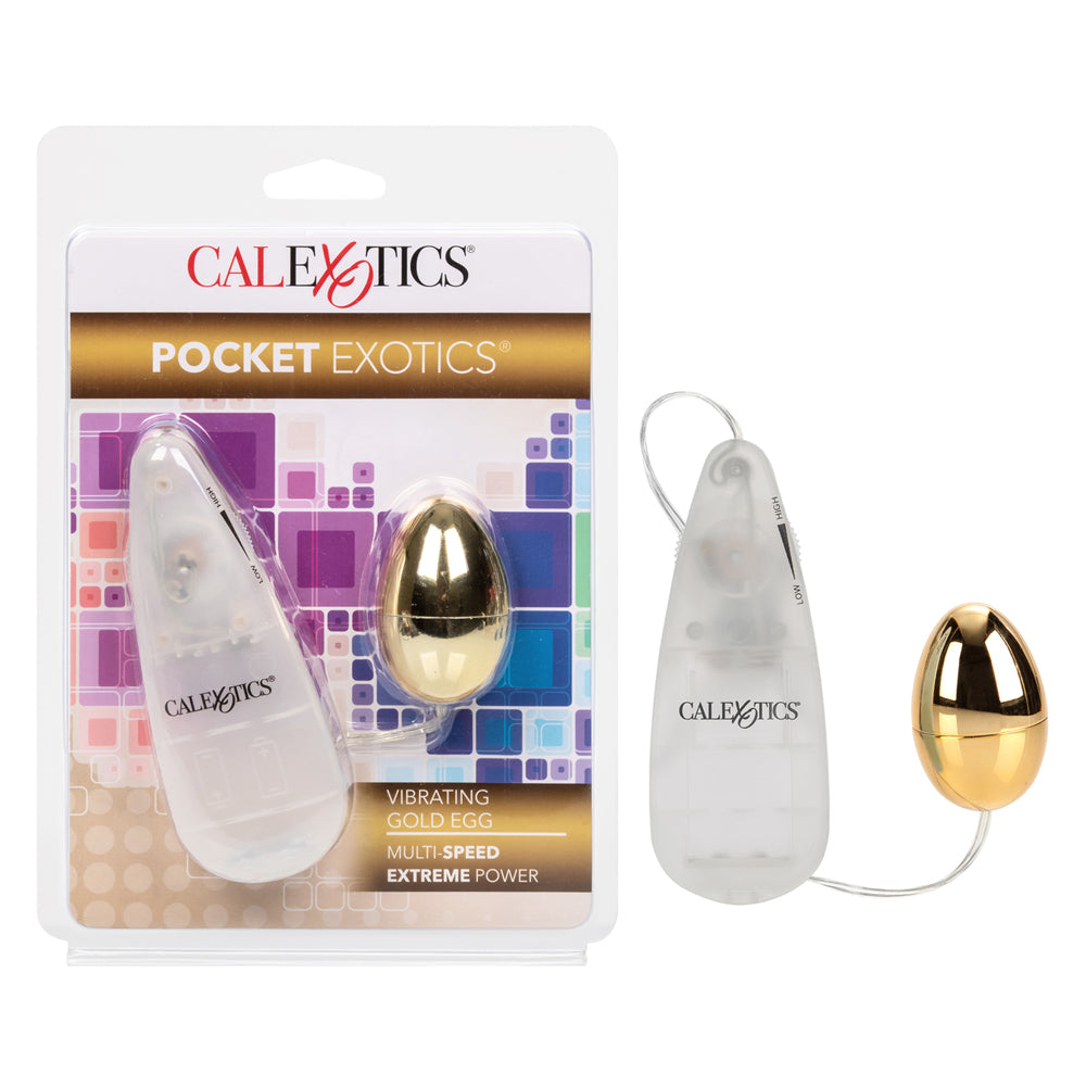 Pocket Exotics Vibrating Gold Egg Gold | 716770003997 | Discreet Personal Wellness