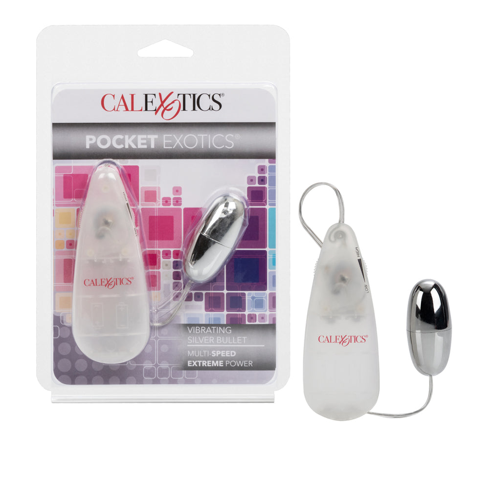 Pocket Exotics Vibrating Silver Bullet Silver | 716770004024 | Discreet Personal Wellness