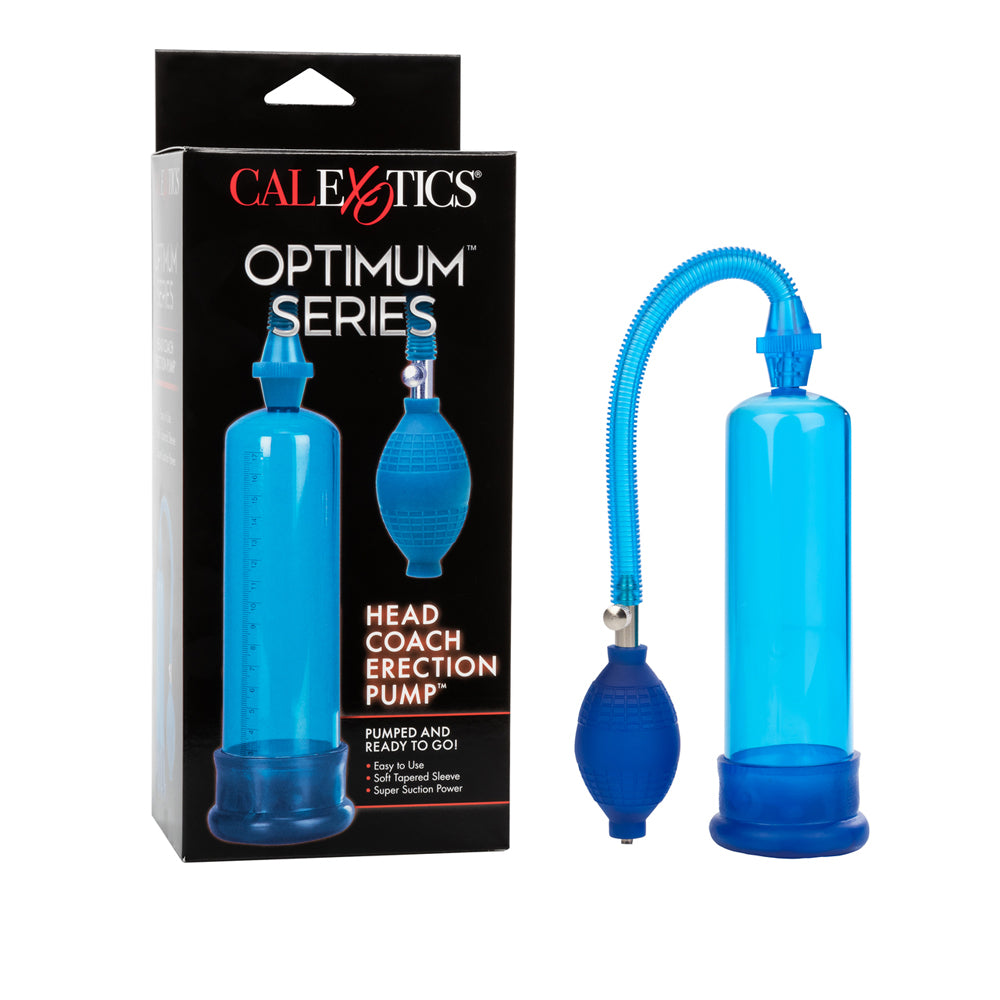 Optimum Series Head Coach Erection Pump Blue | 716770015365 | Discreet Personal Wellness
