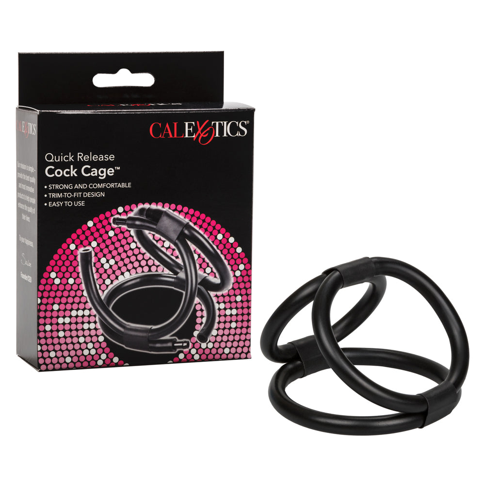 Quick Release Penis Cage Black | 716770017789 | Discreet Personal Wellness