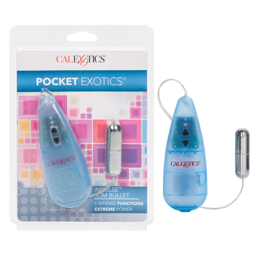 Pocket Exotics Impulse Slim Silver Bullet Silver | 716770028815 | Discreet Personal Wellness