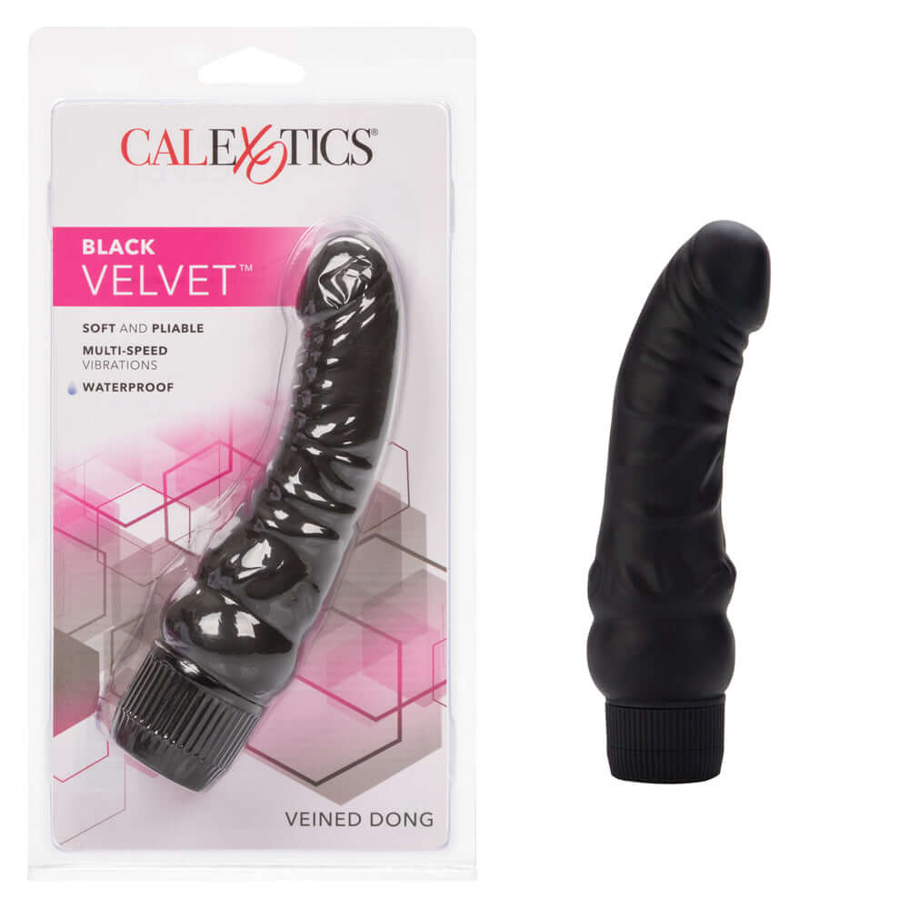 Black Velvet Veined Penis Black | 716770031037 | Discreet Personal Wellness