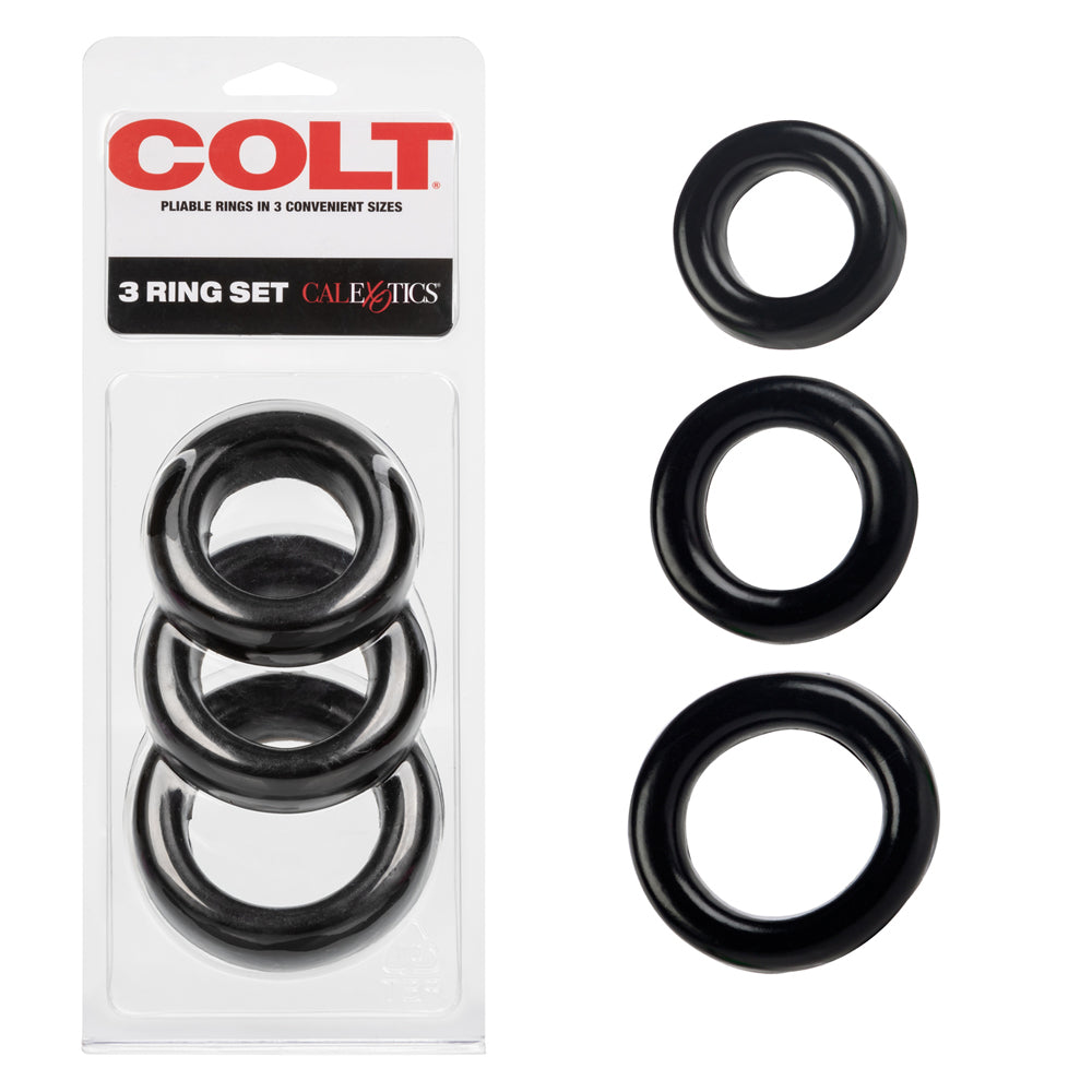 Colt 3 Ring Set Black | 716770032454 | Discreet Personal Wellness