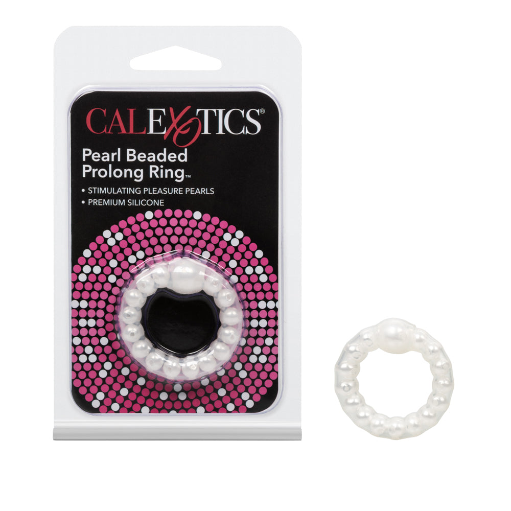 Pearl Beaded Prolong Ring White | 716770033147 | Discreet Personal Wellness