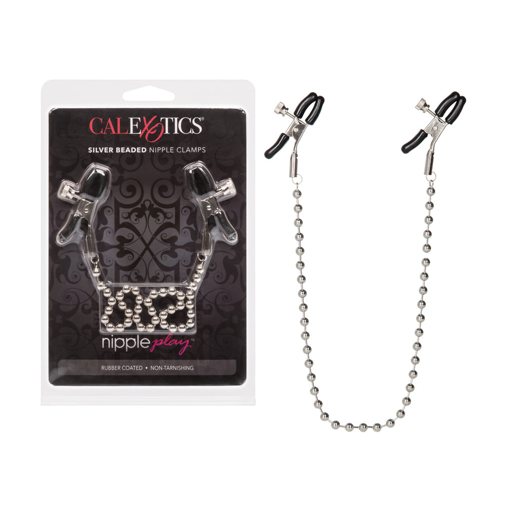 Nipple Play Silver Beaded Nipple Clamps Silver | 716770033710 | Discreet Personal Wellness