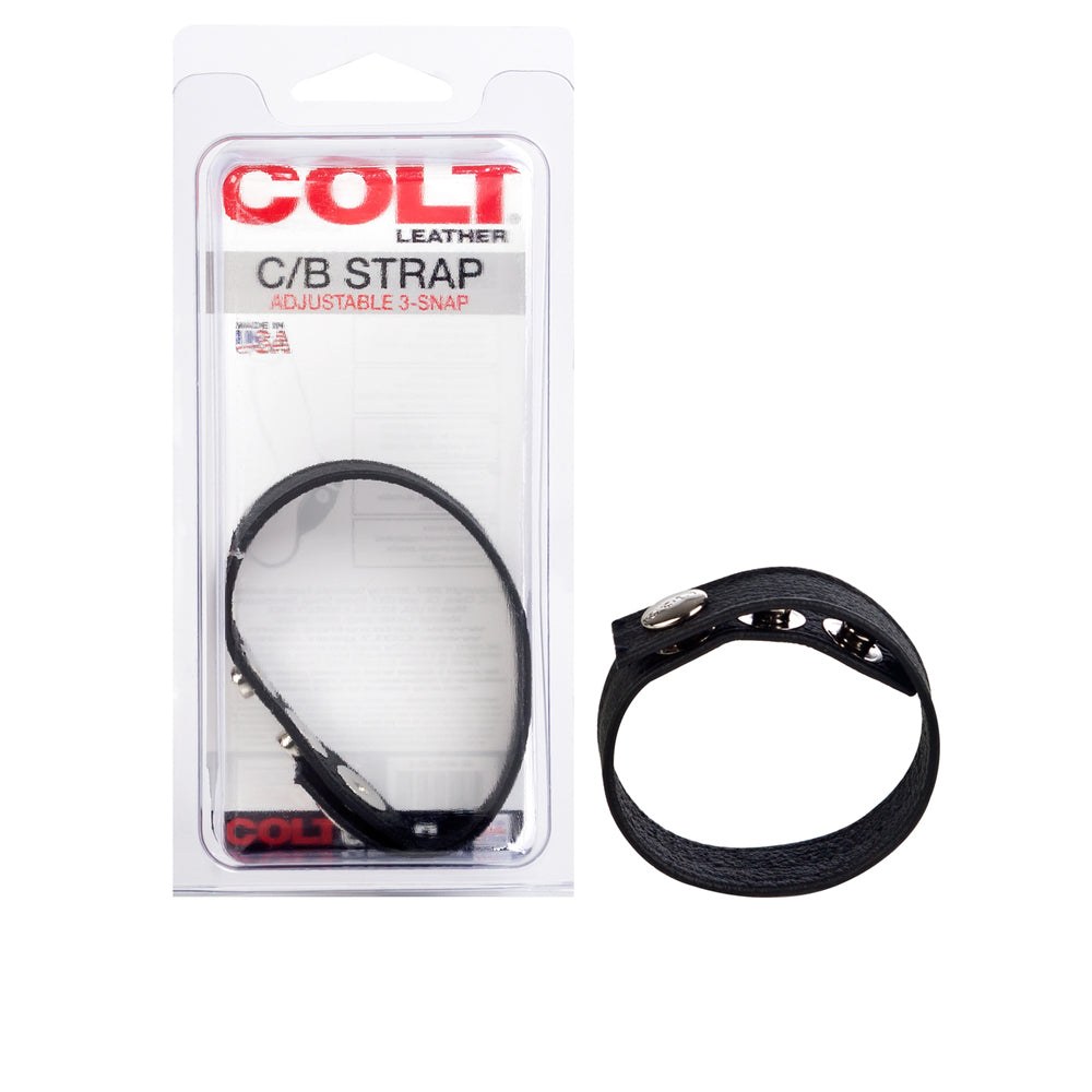 Colt Leather C/B Strap Adjustable 3-Snap Black | 716770051301 | Discreet Personal Wellness