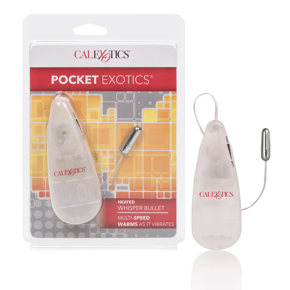 Pocket Exotics Heated Whisper Bullet Silver | 716770085412 | Discreet Personal Wellness