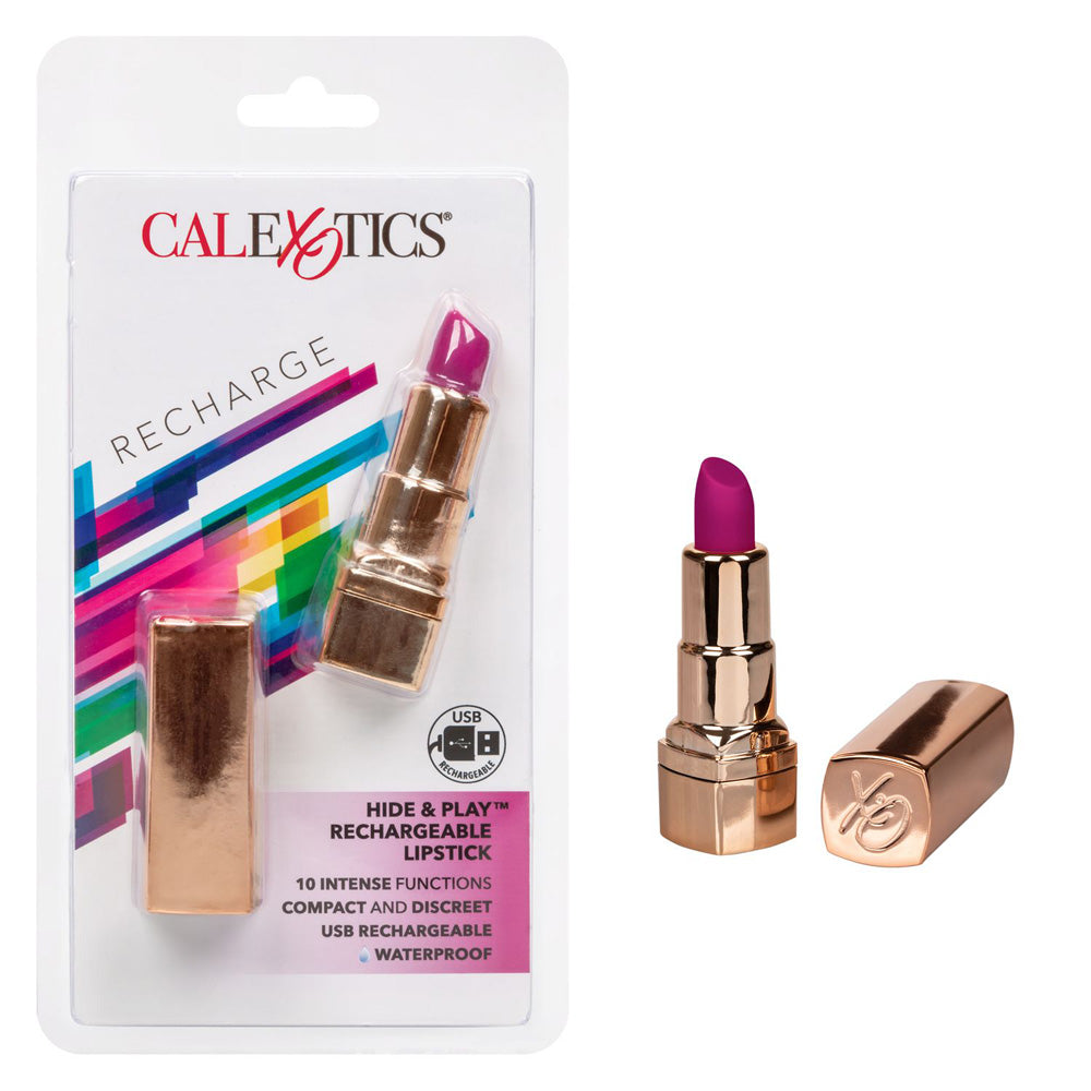 Hide & Play Rechargeable Lipstick Purple | 716770093677 | Discreet Personal Wellness