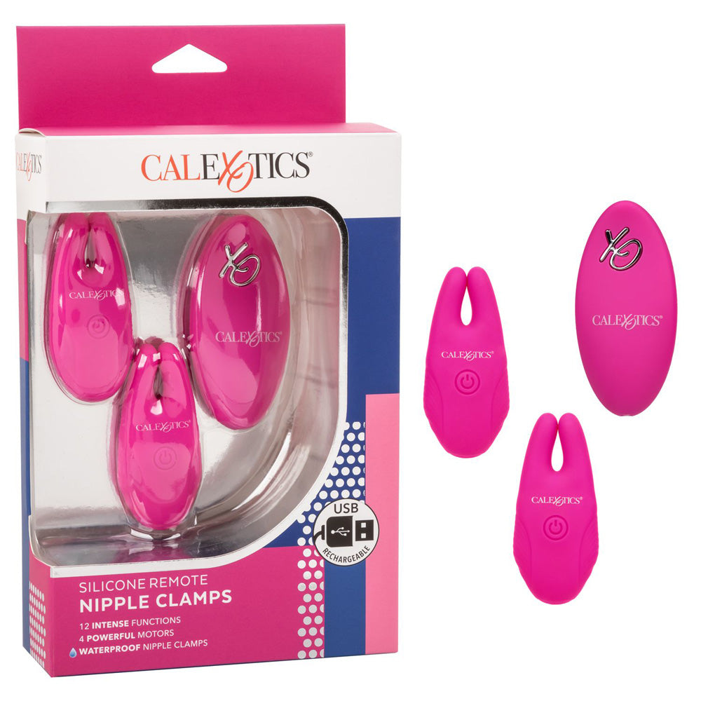 Silicone Remote Nipple Clamps Pink | 716770099174 | Discreet Personal Wellness