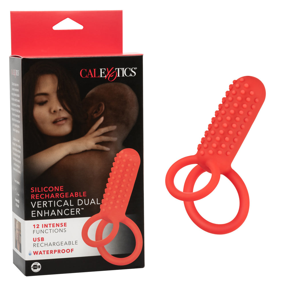 Silicone Rechargeable Vertical Dual Enhancer | 716770104427 | Discreet Personal Wellness