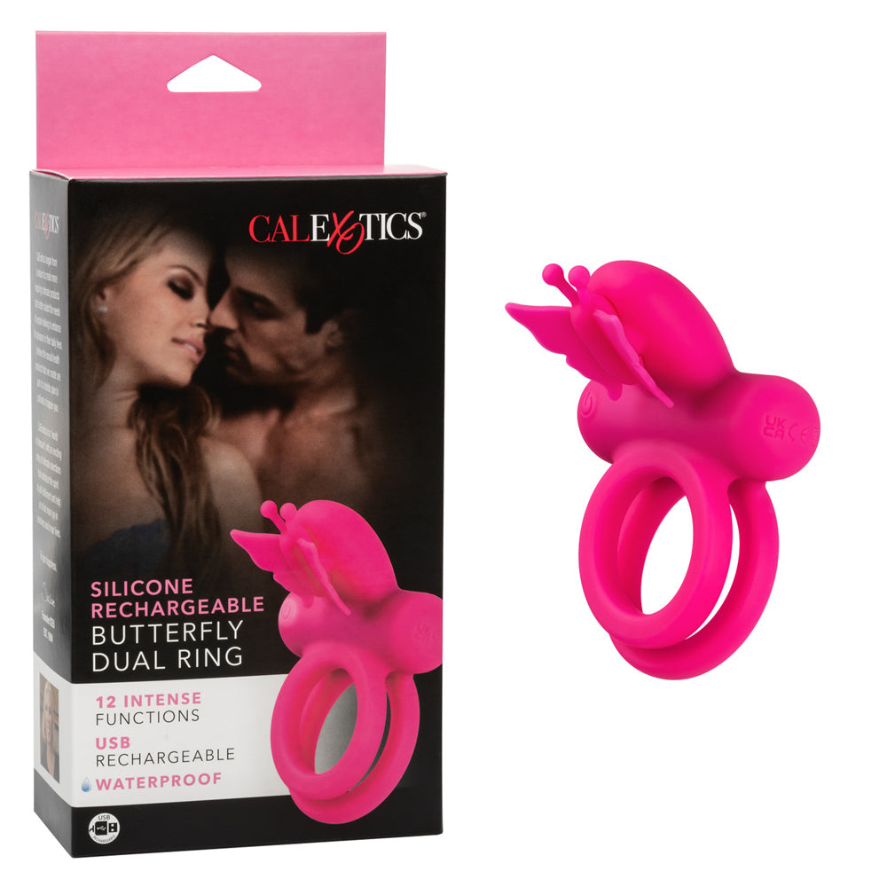 Silicone Rechargeable Butterfly Dual Ring | 716770104434 | Discreet Personal Wellness